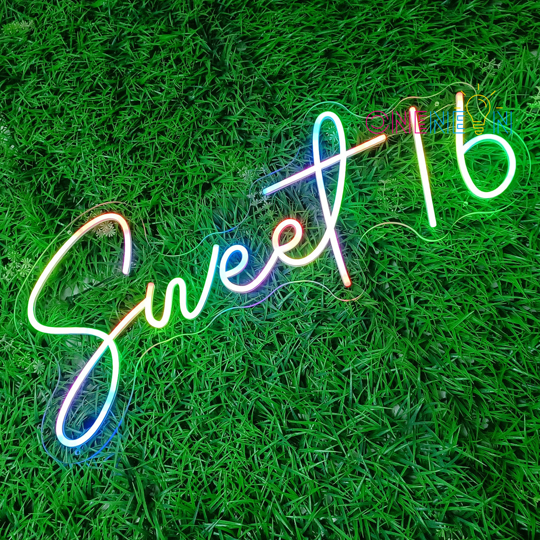 Sweet 16 Birthday RGB Neon sign