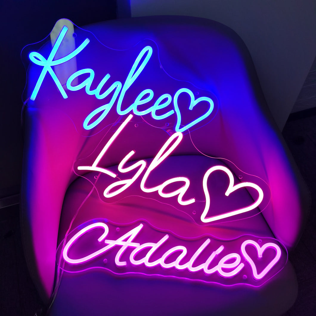 Neon Sign Custom, Personalized Family Name, Christmas Gift For Kids