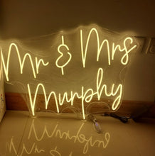 Load image into Gallery viewer, Custom Wedding Name Neon Sign
