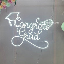 Load image into Gallery viewer, Graduation Decorations 2024 Congrats Grad Neon Sign
