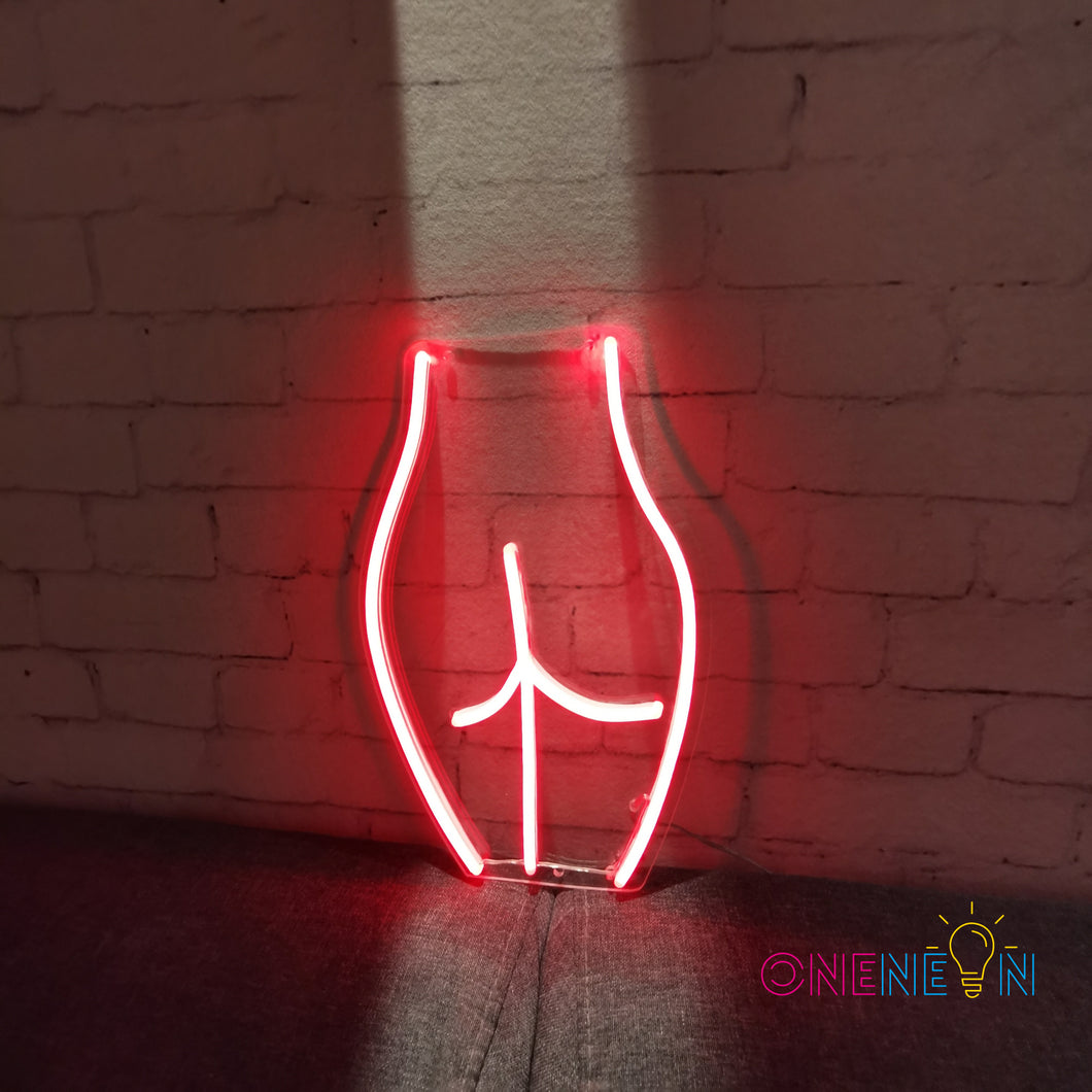 Woman Girl Back Shape Neon Sign