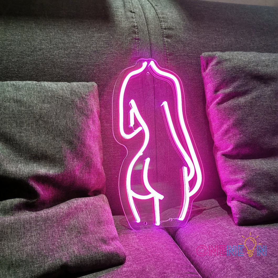 Woman Girl Back Shape Neon Sign