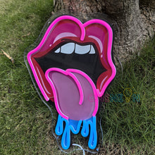 Load image into Gallery viewer, Lips Dripping Neon Sign
