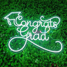 Load image into Gallery viewer, Graduation Decorations 2024 Congrats Grad Neon Sign
