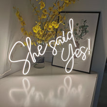 Load image into Gallery viewer, She Said Yes Wedding Neon Sign
