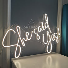 Load image into Gallery viewer, She Said Yes Wedding Neon Sign
