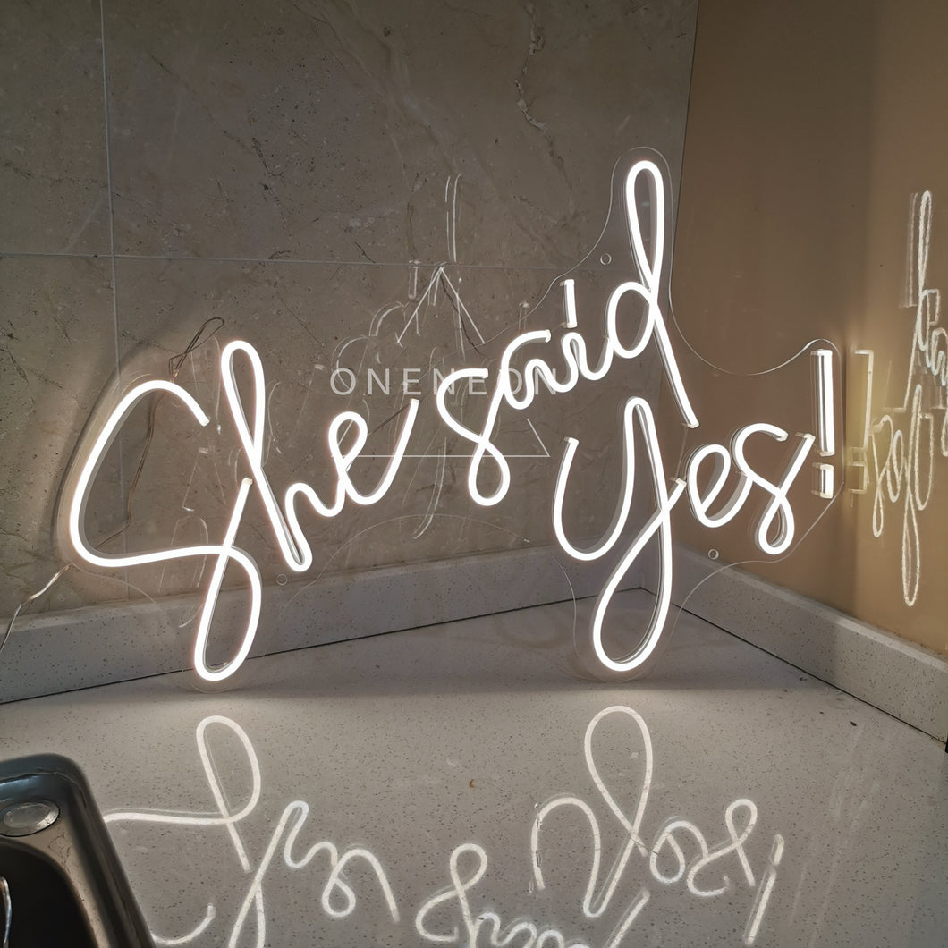 She Said Yes Wedding Neon Sign