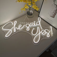 Load image into Gallery viewer, She Said Yes Wedding Neon Sign
