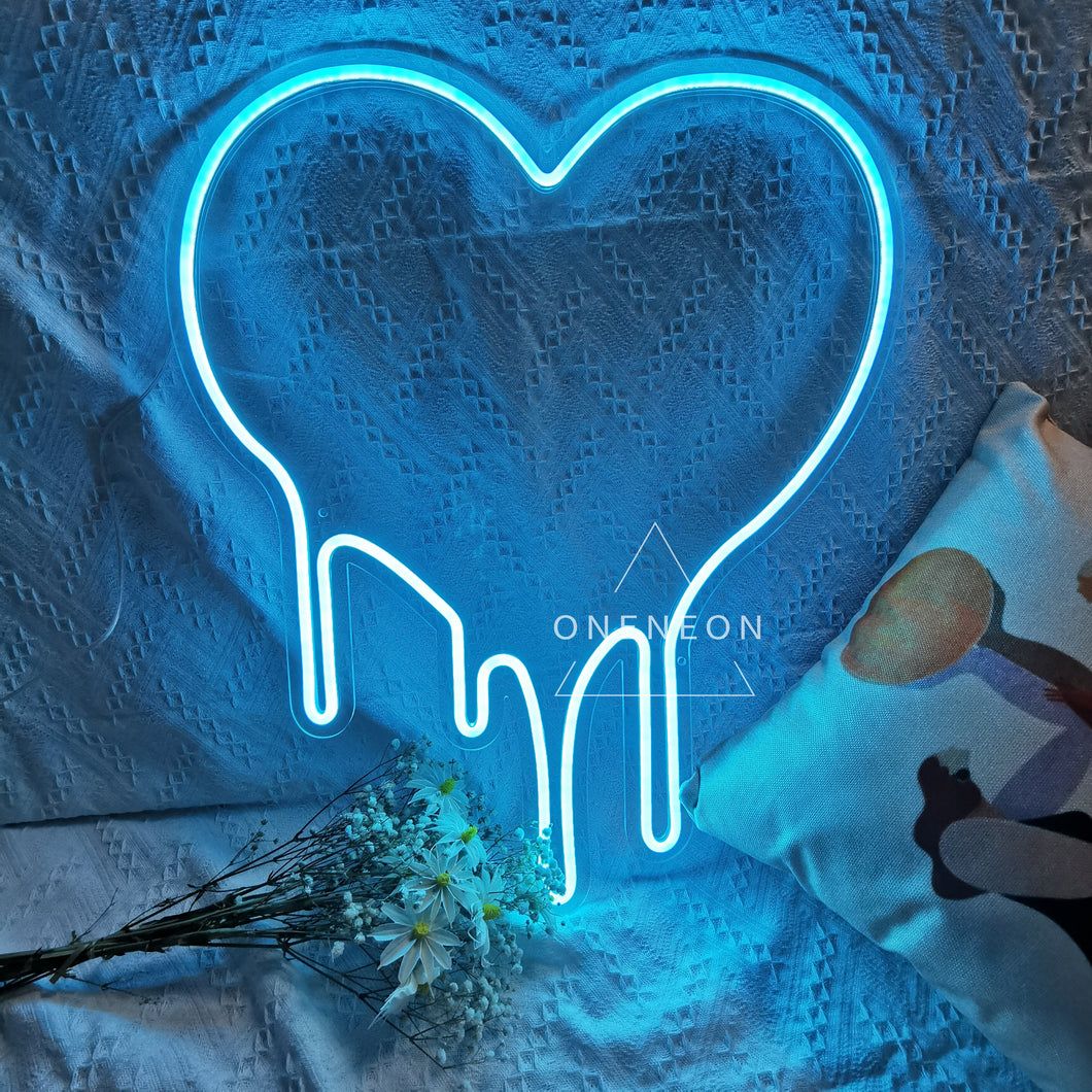 Dripping Heart Neon Sign