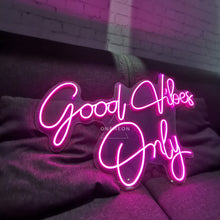 Load image into Gallery viewer, Good Vibes Only Neon Sign
