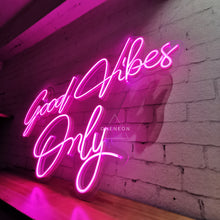 Load image into Gallery viewer, Good Vibes Only Neon Sign
