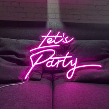 Load image into Gallery viewer, Let&#39;s Party Neon Sign
