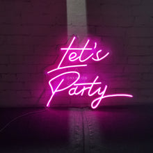 Load image into Gallery viewer, Let&#39;s Party Neon Sign
