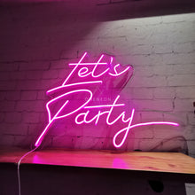 Load image into Gallery viewer, Let&#39;s Party Neon Sign
