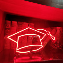 Load image into Gallery viewer, Graduation Hat Neon Sign
