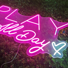 Load image into Gallery viewer, Play All Day Neon Sign
