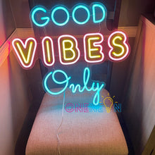 Load image into Gallery viewer, Good Vibes Only Neon Sign
